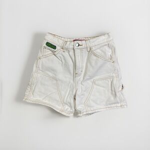 Vtg Empyre Denim Jean Shorts Women XS White Baggy 90's Button Zip Pocket